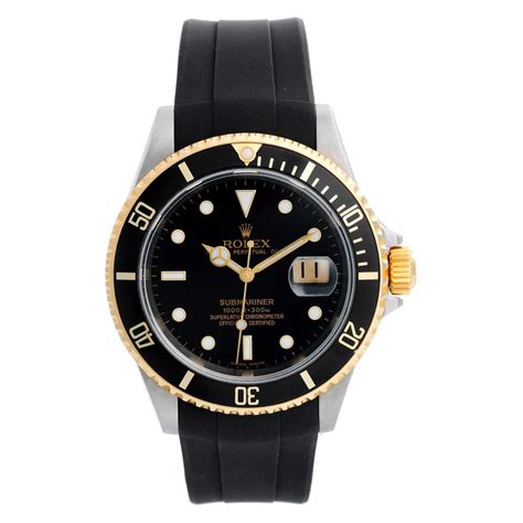 rolex submariner two tone rubber strap|rolex 20mm rubber strap.